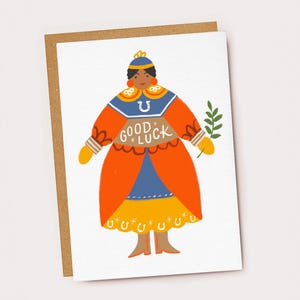 Carte Lady folklorique mignonne de bonne chance