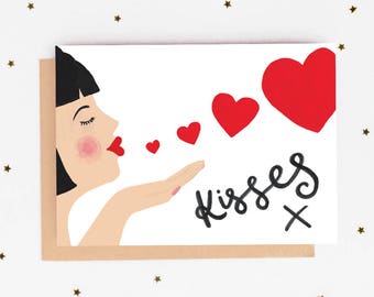 Kisses Valentine's Day Card