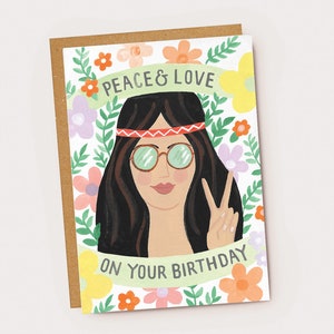 Peace & Love Birthday Card