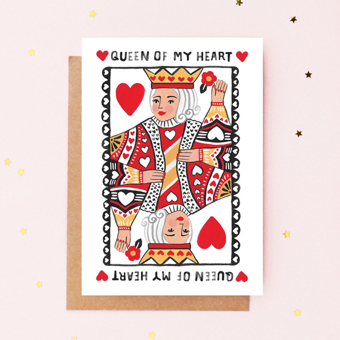 You Queen My Heart Greeting Card Stock Vector (Royalty Free
