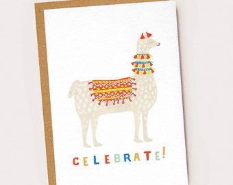 Llama 'Celebrate!' Card