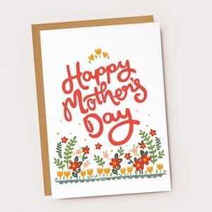 Biglietto d'auguri per la festa della mamma con aiuola