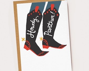 Carte de bottes de partenaire Howdy