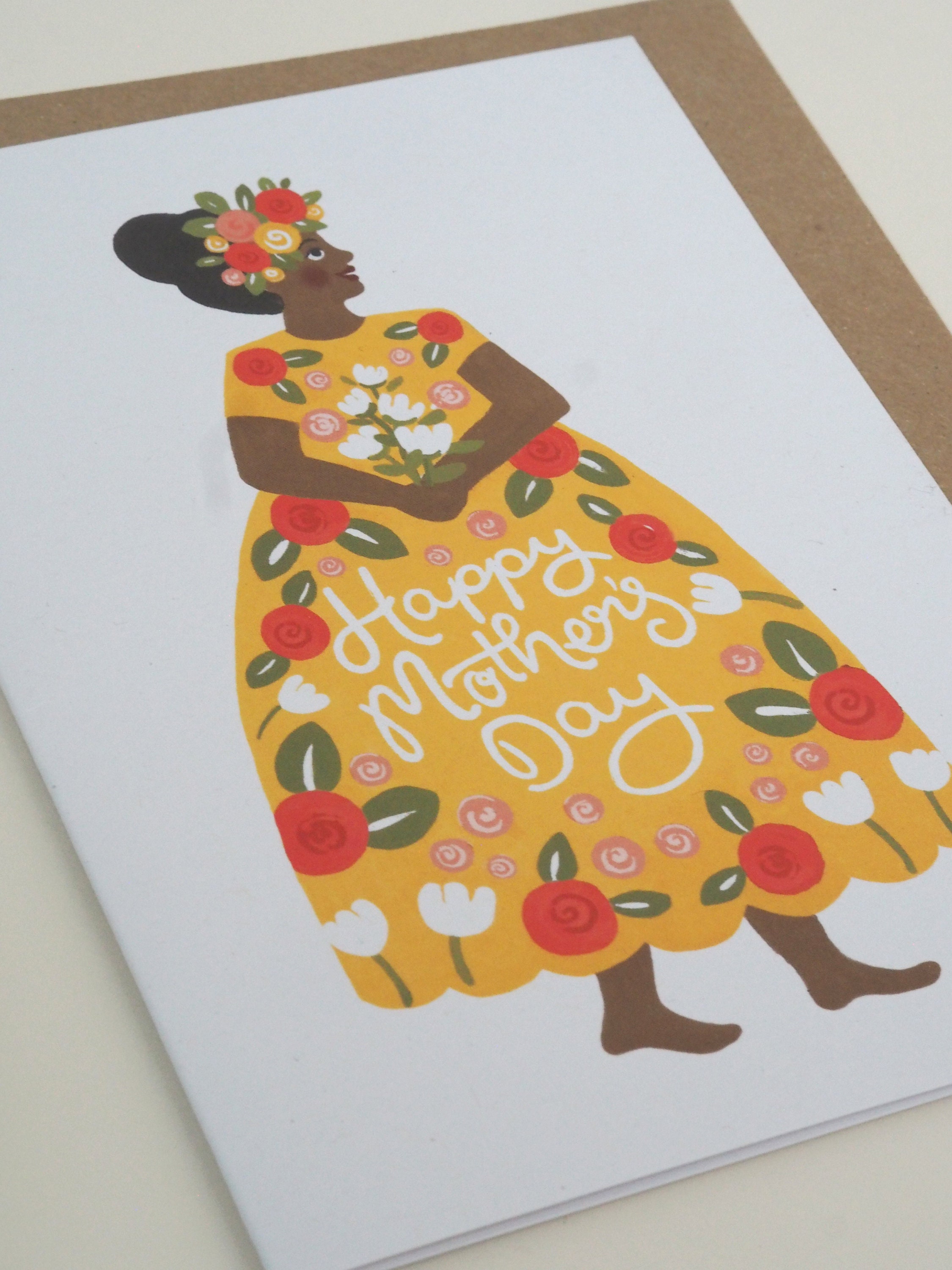 Yellow Floral Mothers Day Card - Etsy