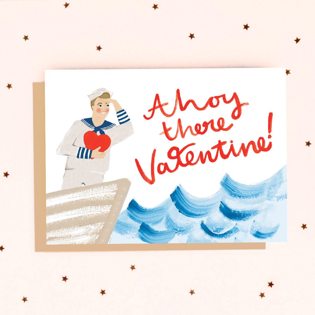 Ahoy There Valentine Greeting Card Etsy