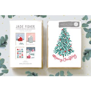 Pacote múltiplo de oito cartões de Natal, designs variados