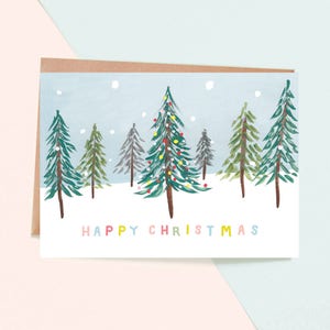 Woodland Trees Christmas Greeting Card