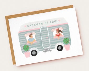 Cartão de Dia dos Namorados da Caravana do Amor