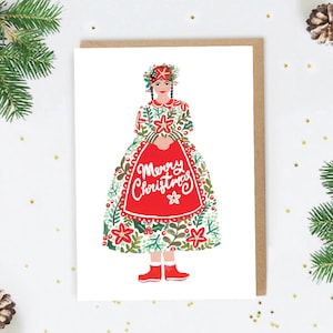 Cartão de Natal tradicional feminino