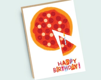 Pizza Birthday Card