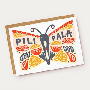 Pili Pala Butterfly Welsh Language Card