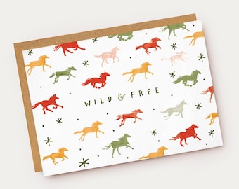 Wild & Free Horses Card