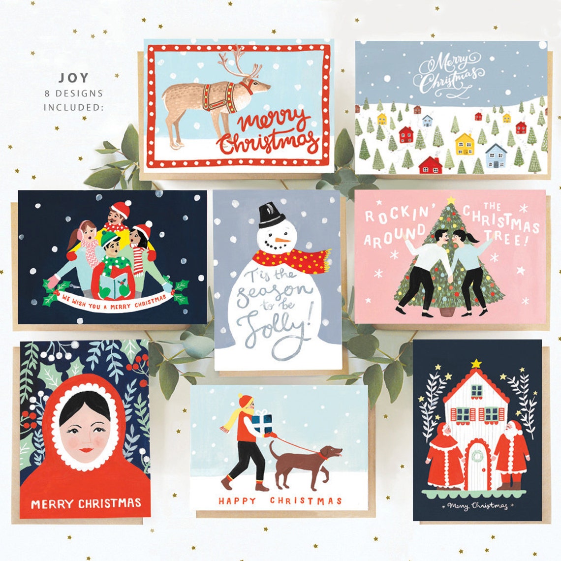 Box of 8 Assorted Christmas Cards - Etsy