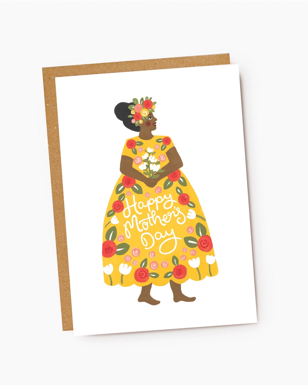 Yellow Floral Mothers Day Card - Etsy