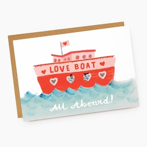 Wenskaart liefdesboot