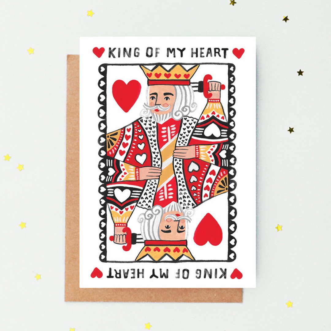 King of My Heart Valentine's Day Card Etsy