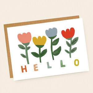 Bold Tulips 'Hello' Card
