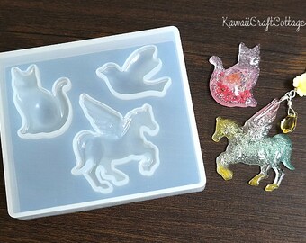 Silicone Mold Clay Resin UV Epoxy Mold Jewelry Cabochon Embellishment Scrapbooking Miniatures Mold Soft Flexible Bendable Mould