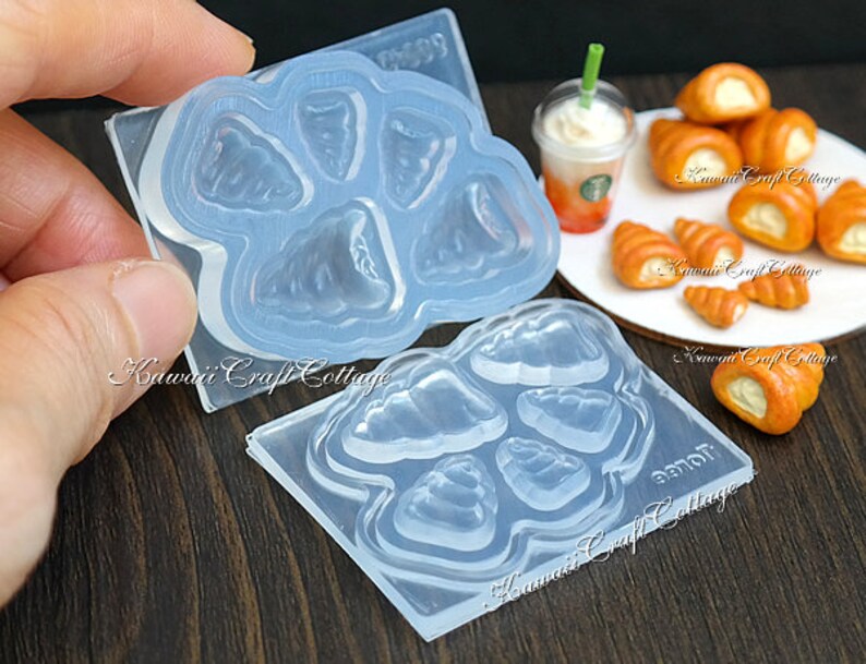 3D Miniature Food Molds Custard Puff Horn Pastry ...