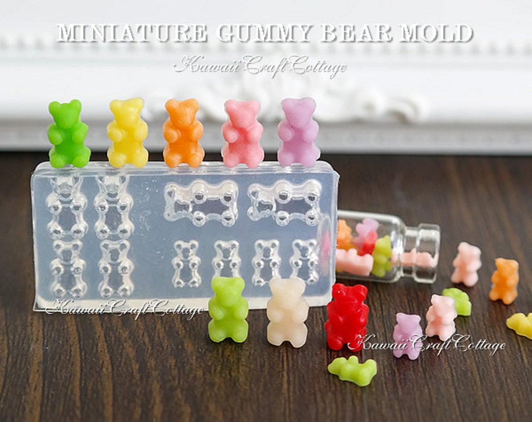 Gummy Candy Silicone Mold in Bear Shape (53 Cavity) with Dropper, Kaw, MiniatureSweet, Kawaii Resin Crafts, Decoden Cabochons Supplies