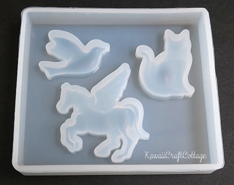Silicone Mold Clay Resin UV Epoxy Mold Jewelry Cabochon Embellishment Scrapbooking Miniatures Mold Soft Flexible Bendable Mould