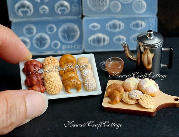 Dollhouse Food Mold Miniature Food Mold Bakery Pastry Bread Bun UV Epoxy  Resin Clay Jewelry Silicone Molds Tiny Mini Small DIY Dolls Food -   Hong Kong