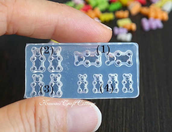 Miniature Gummy Bear Mold Dollhouse Miniature Candy Mold Silicone Molds UV  Epoxy Resin Clay Jewelry Dolls Fake Food DIY Dollhouse Miniature 