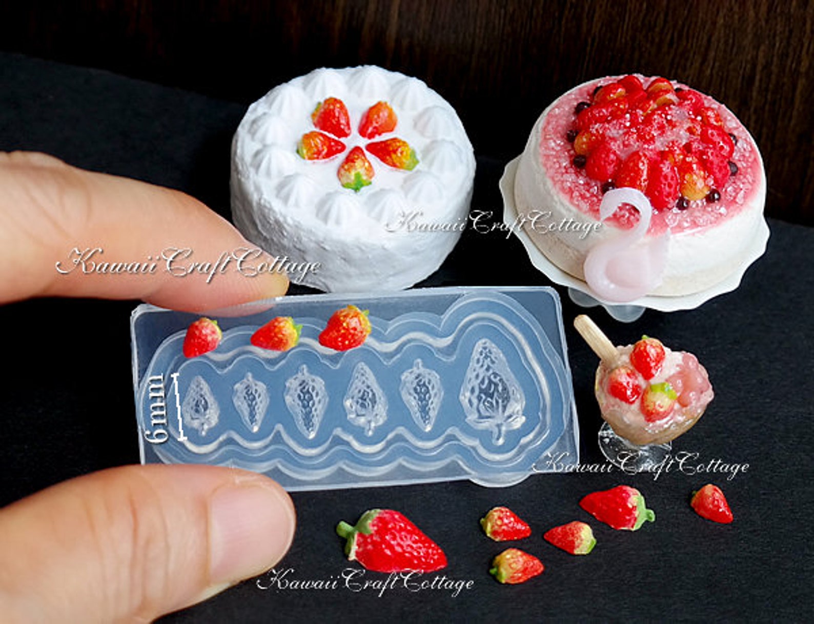 Dollhouse Miniature Molds Strawberry Swan Mold Dolls Fake Food Etsy