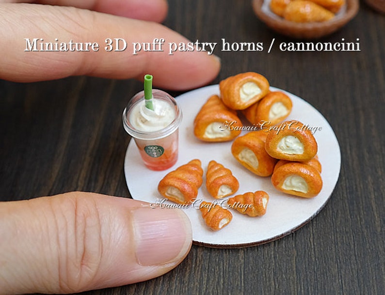 3D Miniature Food Molds Custard Puff Horn Pastry ...