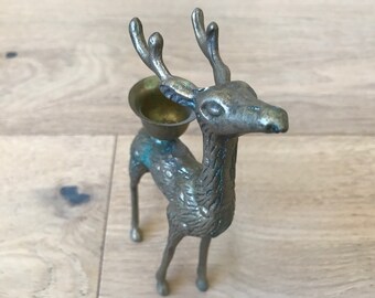 Solid Brass Deer Candle Holder