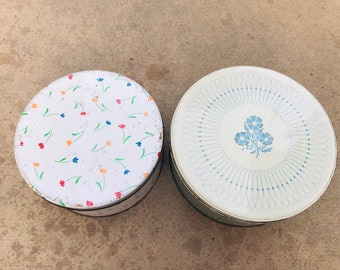Two BEAUTIFUL Floral Tin Boxes