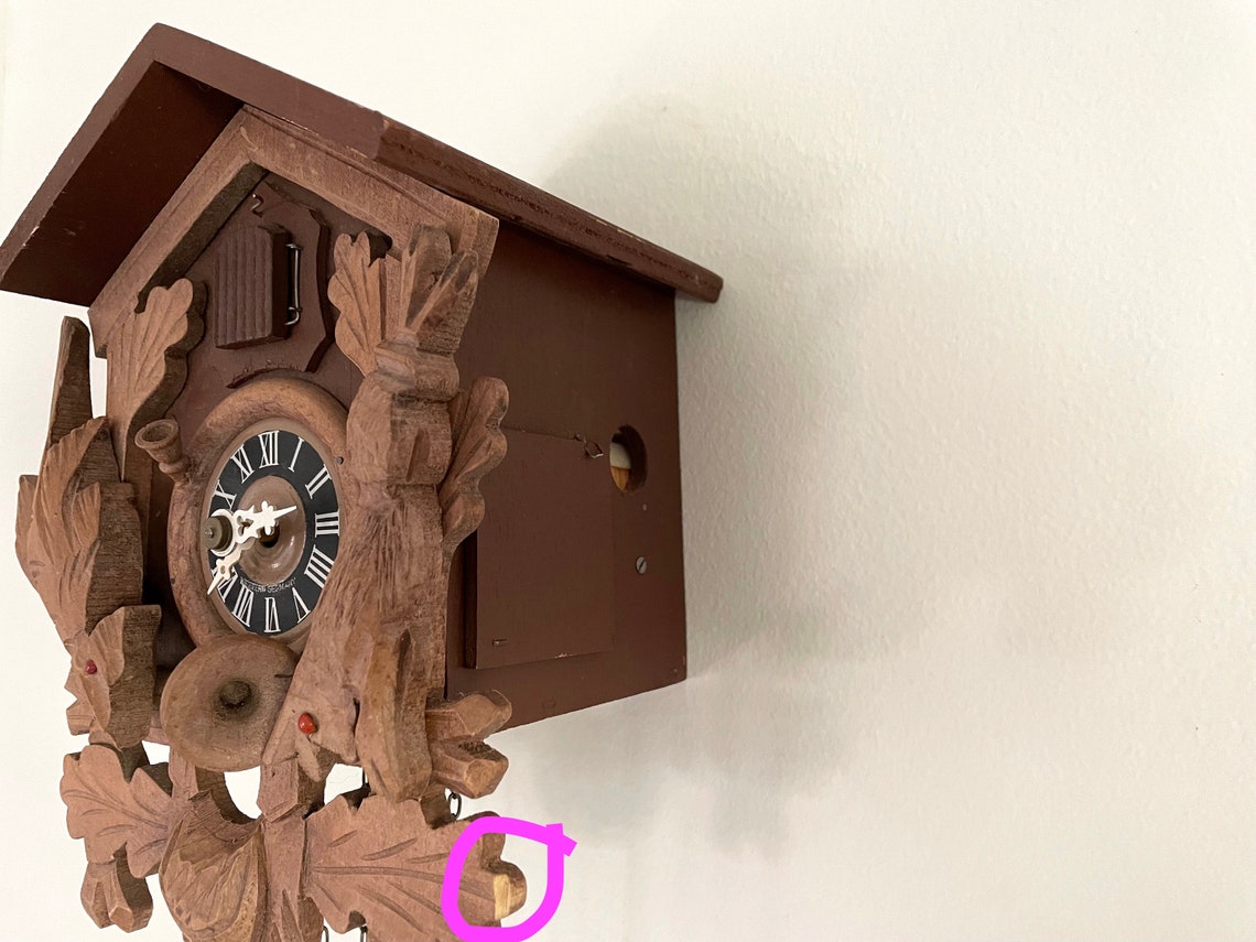 Beautiful Vintage Brown Cuckoo Clock Doesn't Work Etsy