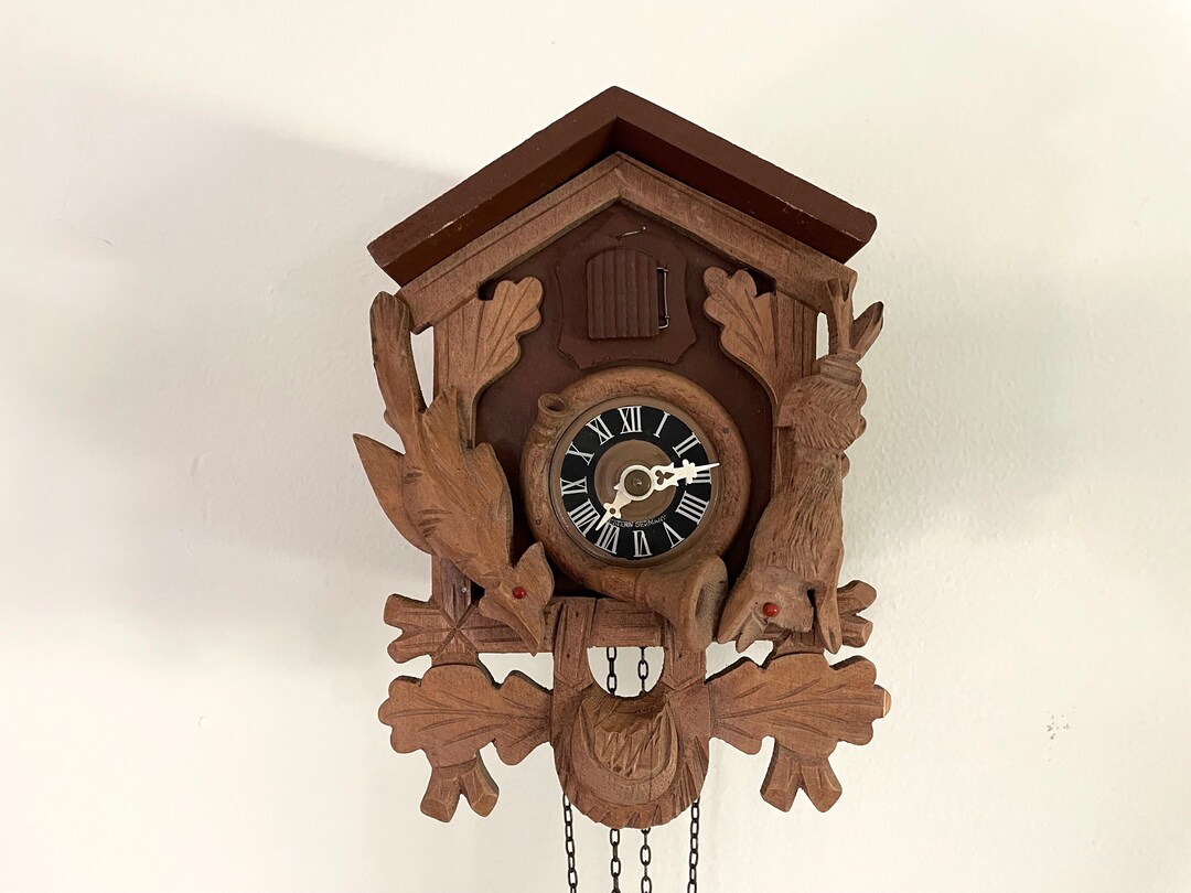 Beautiful Vintage Brown Cuckoo Clock Doesn't Work Etsy