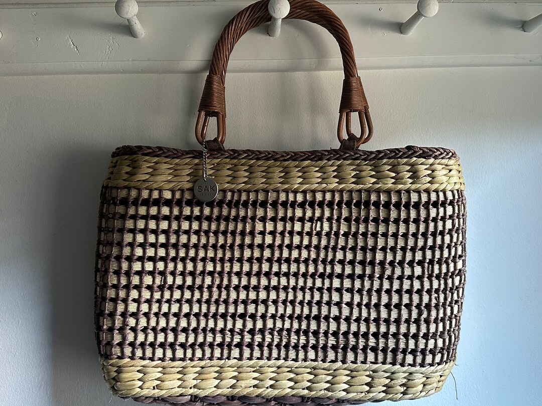Eric Beige Woven Loop Handle Basket Tote main image 1