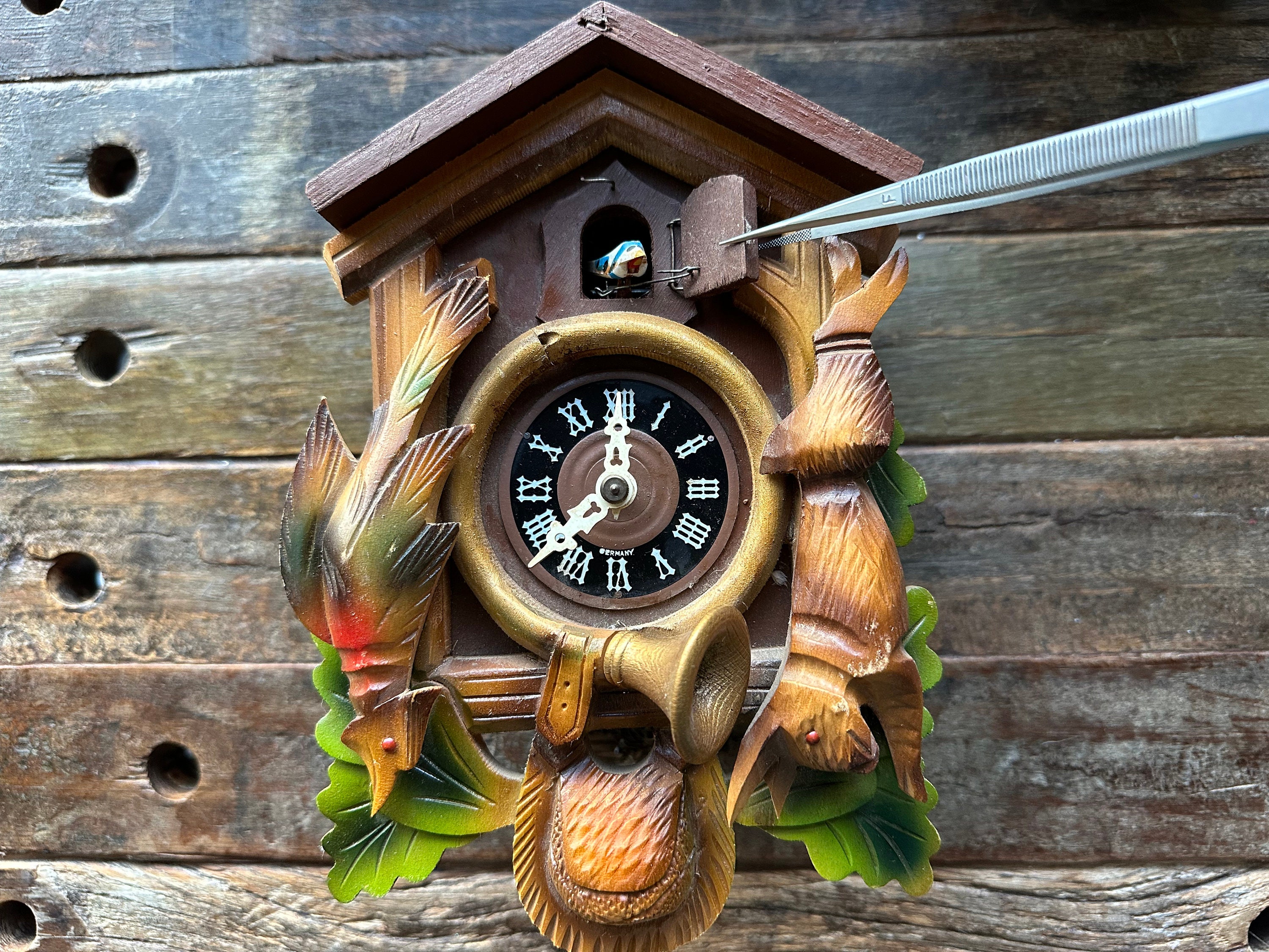 Vintage Colorful Cuckoo Clock – Wester Germany, for Parts/repair