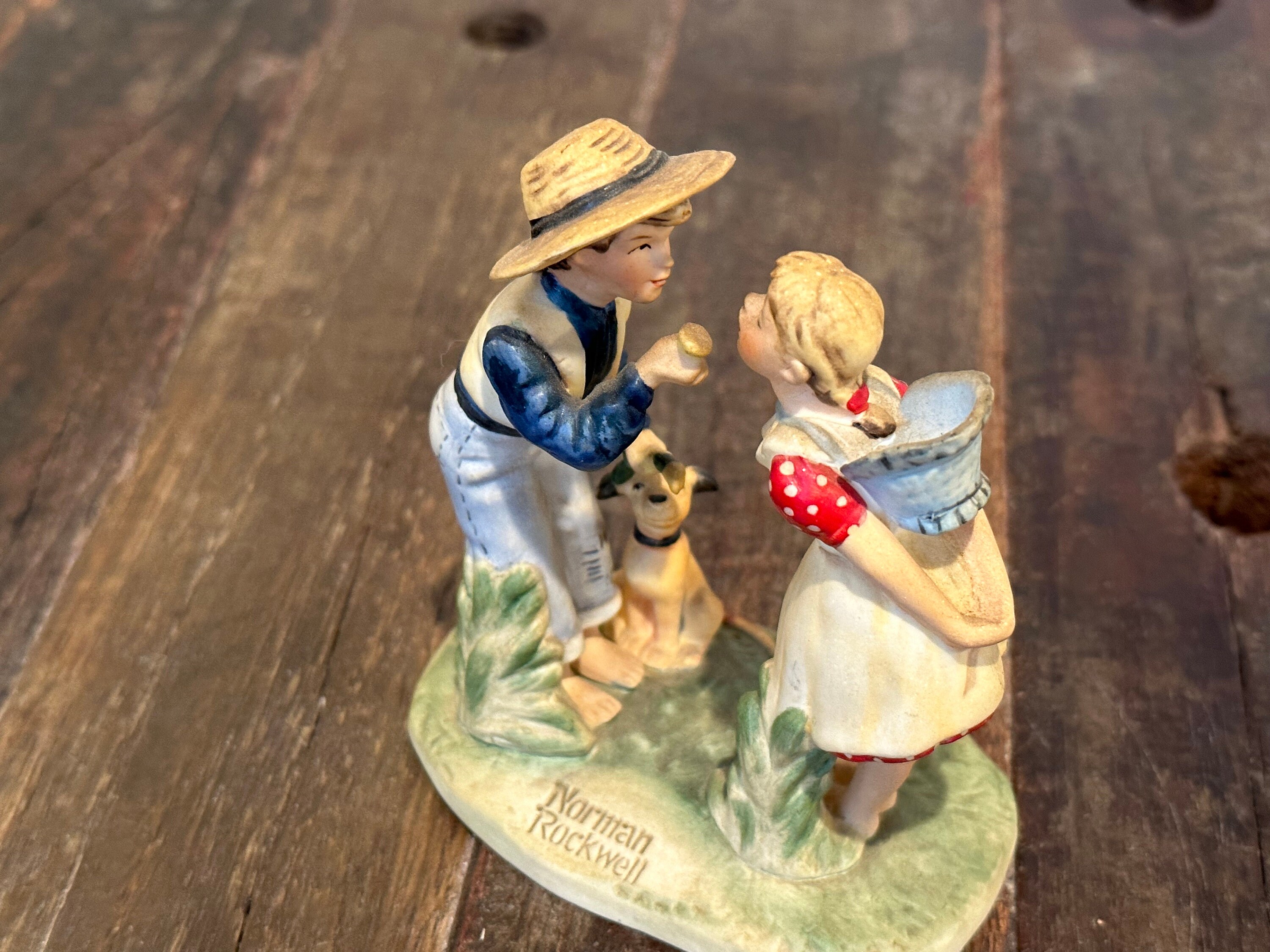 Vintage Gorham Norman Rockwell Figurine, Young Couple Hand Painted