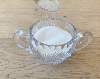 Vintage Crystal Glassware - Crystal small dish/ bowl with handles