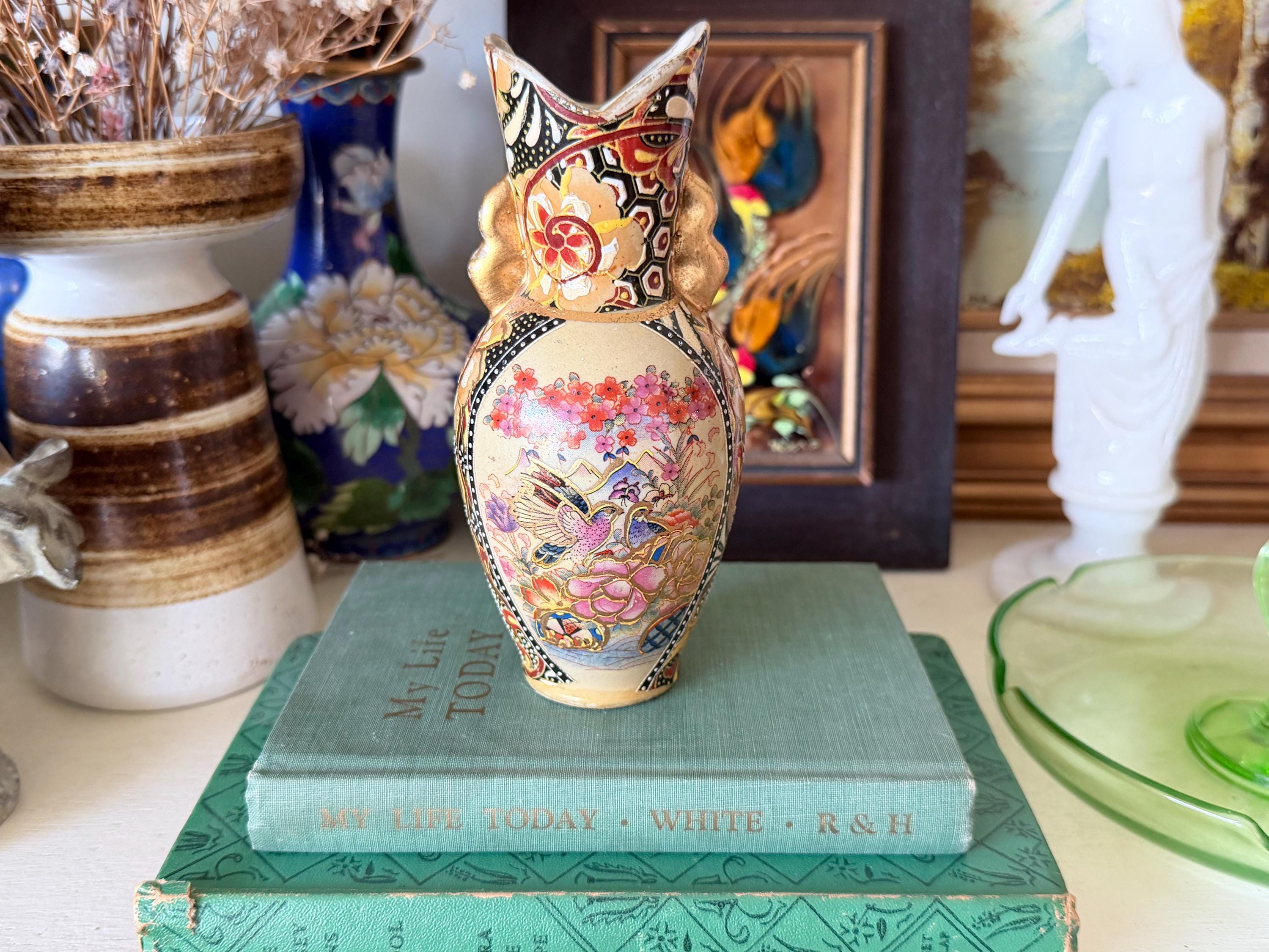 Ceramic Asian Bird Japan Vase - Etsy
