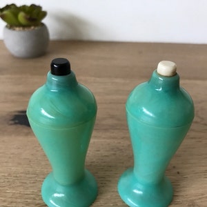 Vintage Plastic Turquoise Salt and Pepper Shaker Set by Carvanite