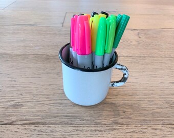 Vintage Enamelware White Mug