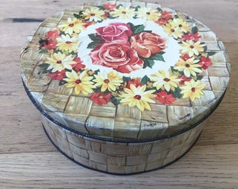 Vintage Floral tin box