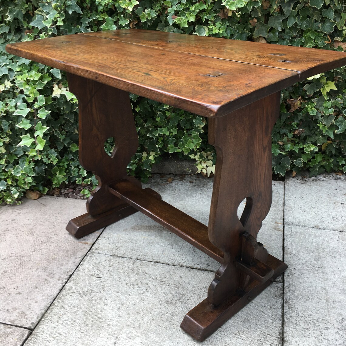 Arts and Crafts Small Refectory Table Hall Trestle Table Oak Etsy UK