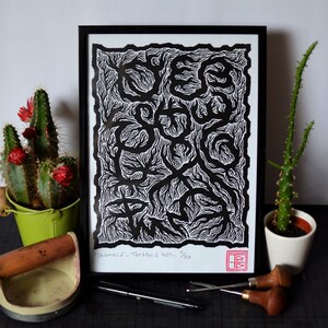 Linocut printing - Shamoiid 2021 - Limited edition