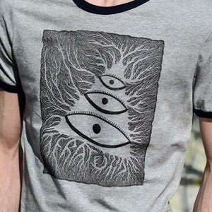 T-shirt EPONOIID - Linocut on organic cotton - limited and numbered series