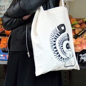 NEMATOIID Tote Bag in organic cotton - Linocut print in limited and numbered series
