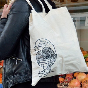 COSMOIID Tote Bag in organic cotton - Linocut print in limited and numbered series