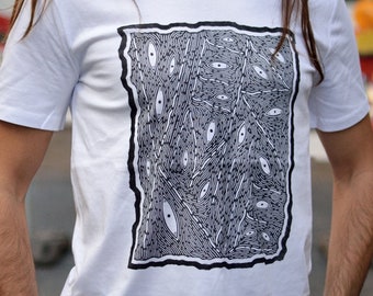 T-shirt WASTOIID - Linocut on organic cotton - Limited and numbered series