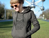 Hoodie BELGOIID - Woman - Linocut on organic cotton - limited and numbered series