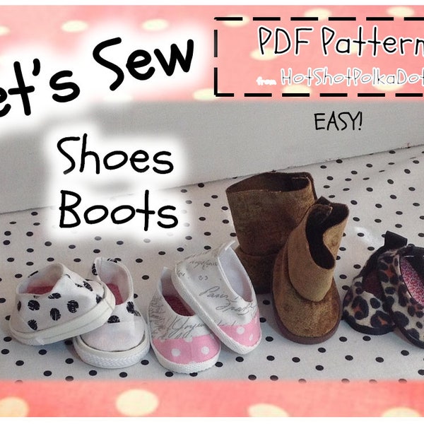 Patterns for 18 inch Doll shoes and boots, video instructions