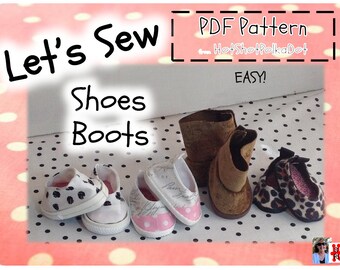 Patterns for 18 inch Doll shoes and boots, video instructions